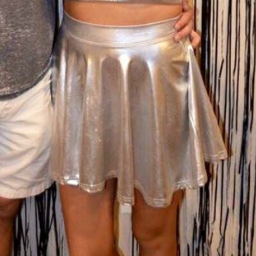 Sliver American Apparel skater skirt