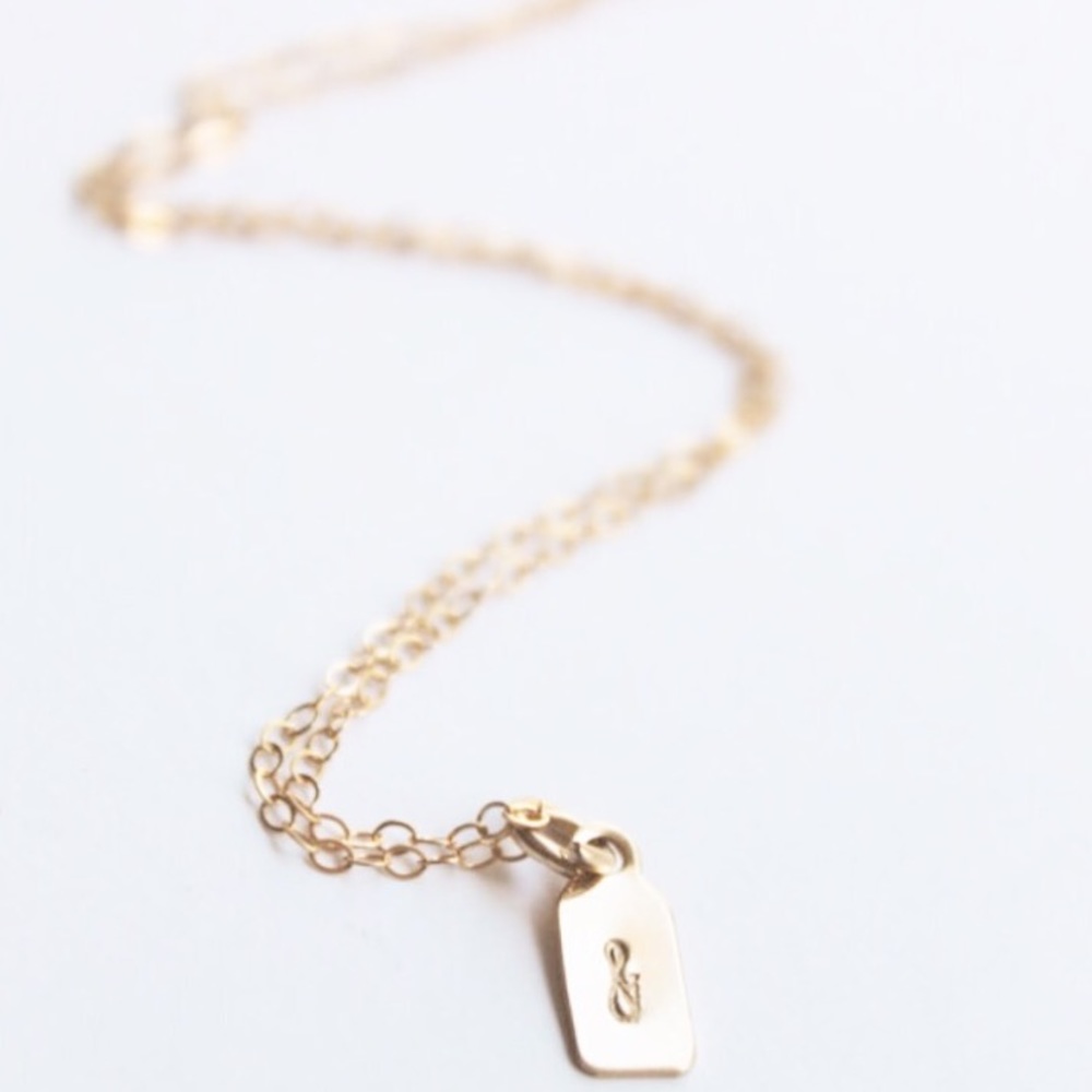 14k Gold Filled Mini Tag Necklace