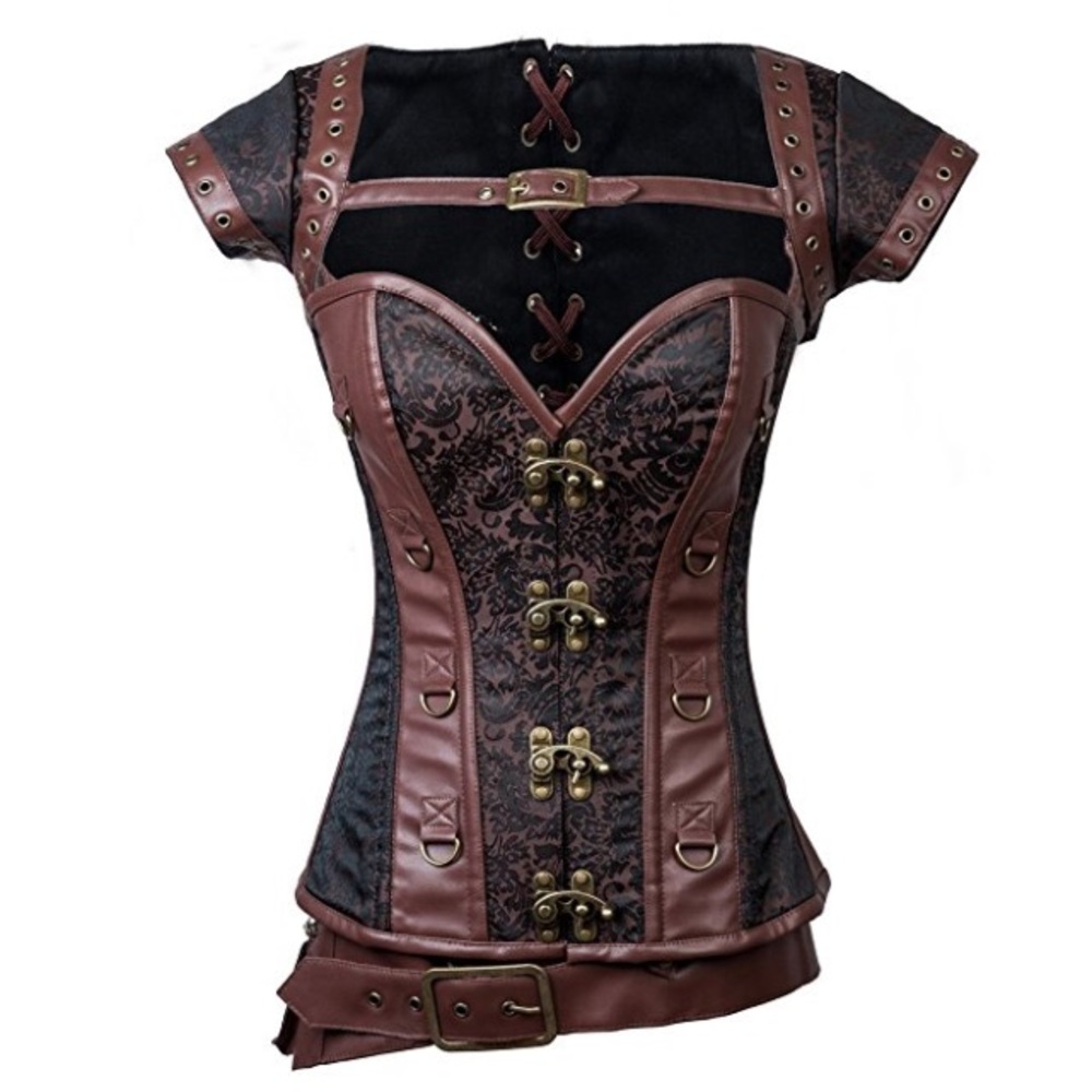 Steampunk corset top with bolo jacket