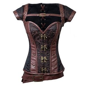 Steampunk corset top with bolo jacket