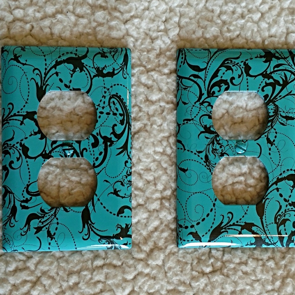 *SOLD* Paisley Aqua Outlet Covers