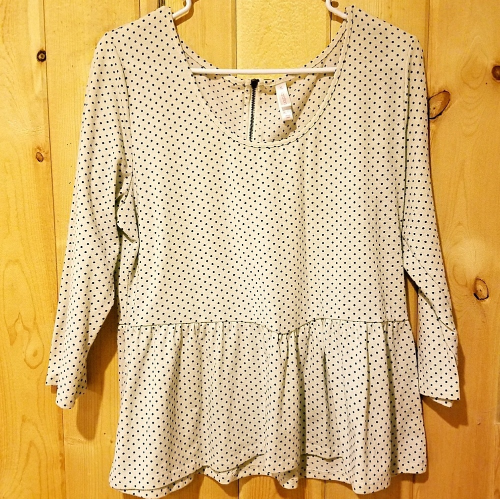 Xhilaration Polka Dot Peplum Top