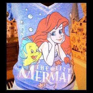 Disney Little Mermaid Burnout T shirt Size M