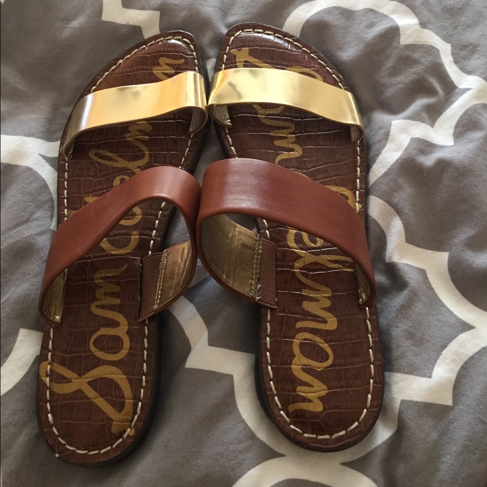Brand new Sam Edelman brown and gold sandals