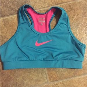 Nike Pro blue and pink sports bra