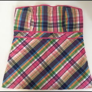 Lilly Pulitzer Whitworth Plaid Strapless top