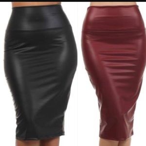 Pleather pencil skirt