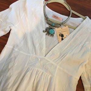 White embroidered sundress "Free People" design