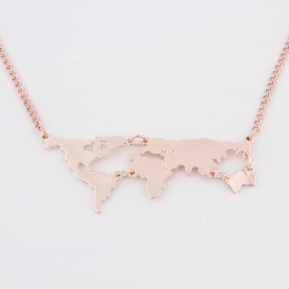 World Map Necklace - Picture 2 of 3
