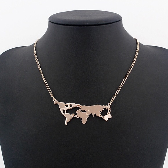 Allure Rose Jewelry - World Map Necklace