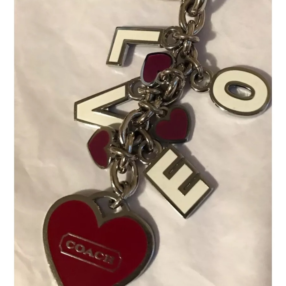 Rare Coach Love Red Heart Keychain