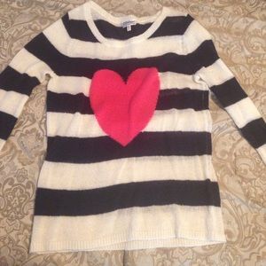 Heart and stripes sweater, only worn once!
