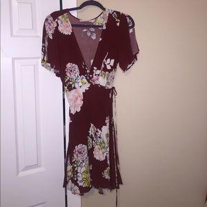 ASTR Floral Wrap Dress