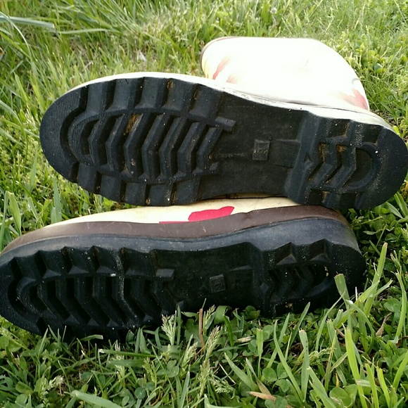 LANDS END Red Poppy Wellies sz 9 - Picture 6 of 8