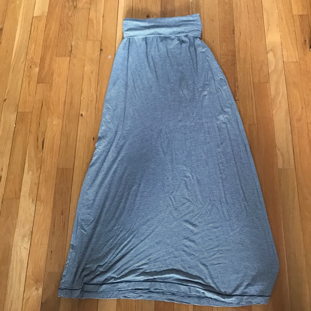 Gray and White Maxi Skirt
