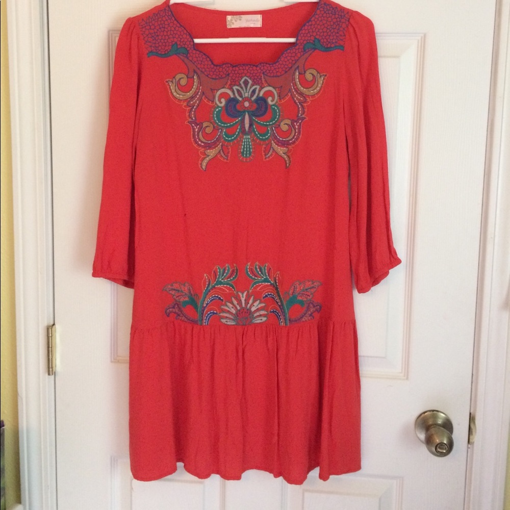 Festival-ready embroidered minidress or tunic top
