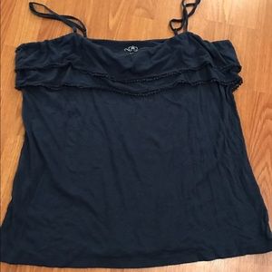 Old Navy-Navy Tank with Embroidered Trim
