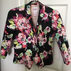 3/4 sleeve flower jacket