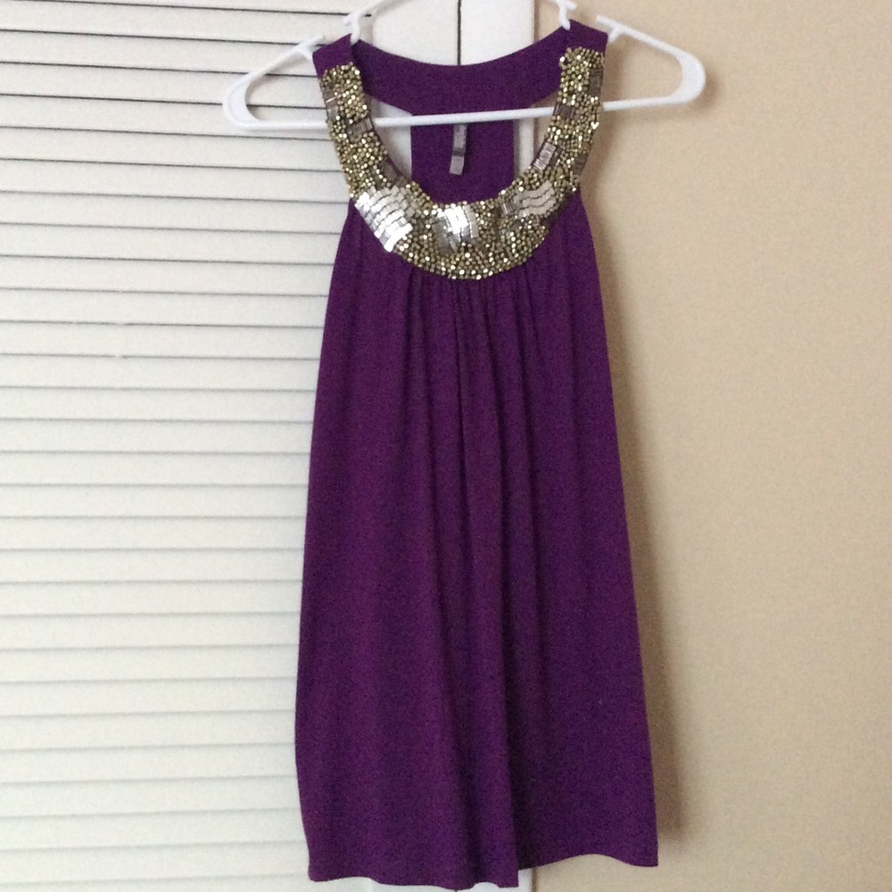 Swing racerback with jeweled neckline