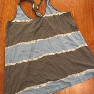 Old Navy Gray/Blue Tie-dye Knotted Racerback Tank