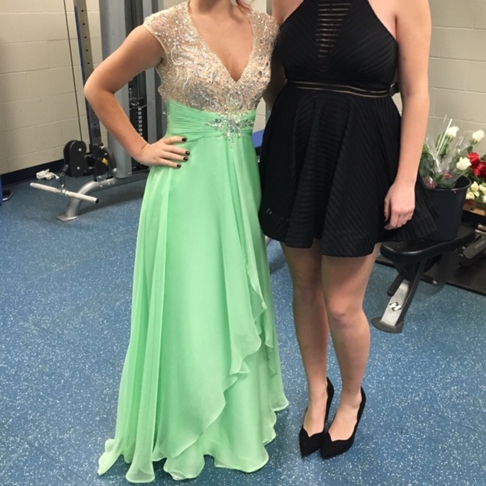 Green Prom dress.