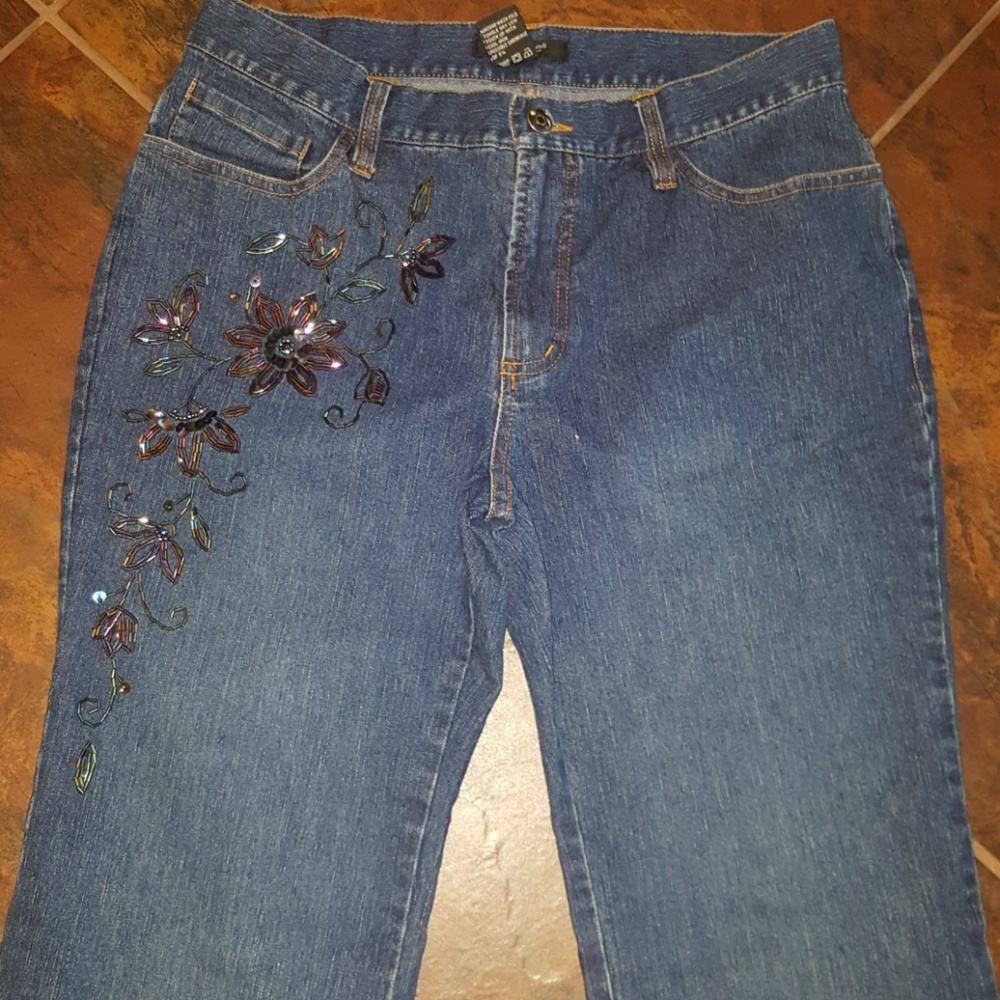 Karen Kane embellished jeans beaded 8
