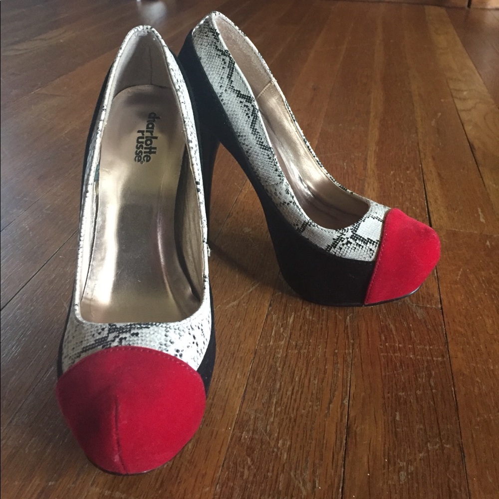 Red toe high heels- Charlotte Russe