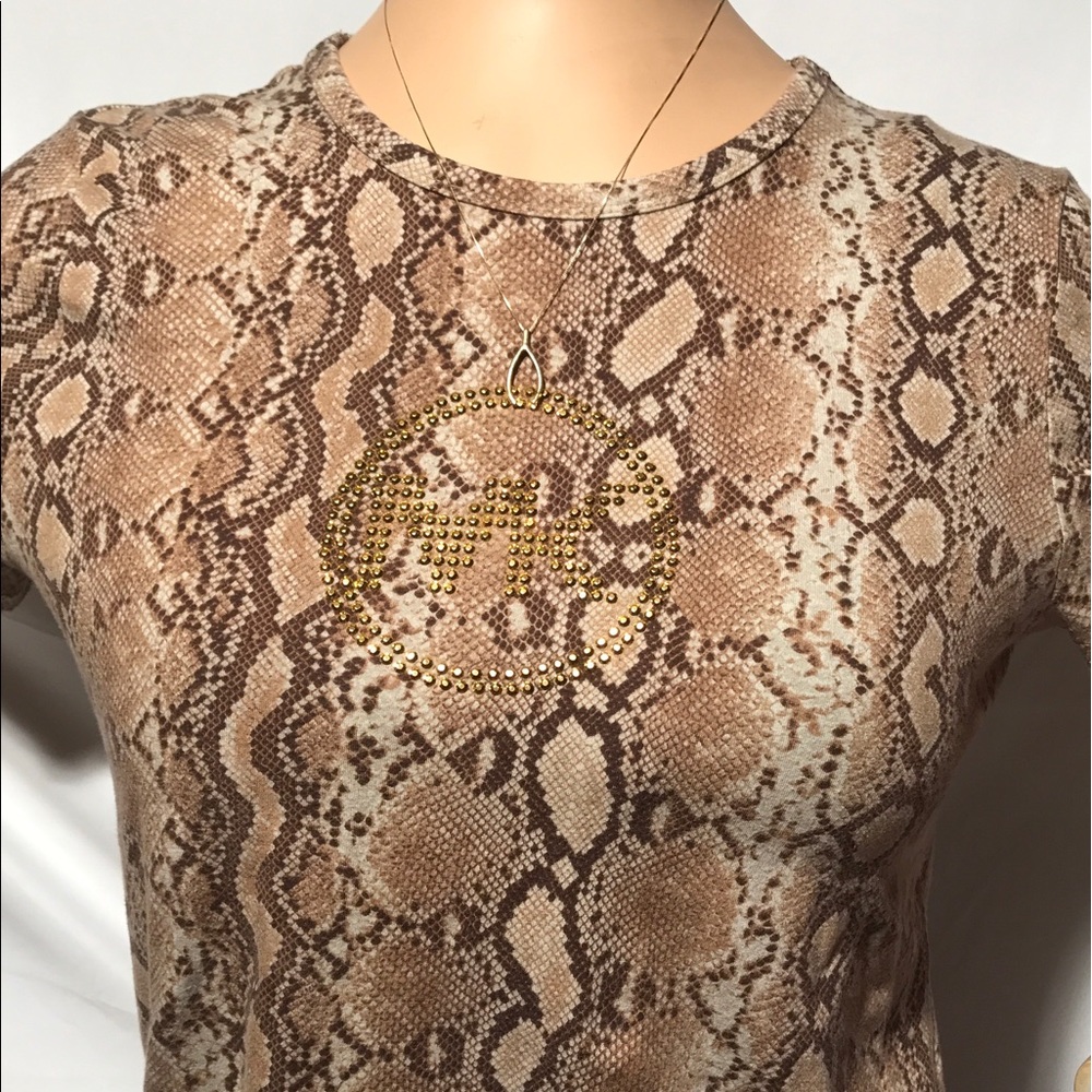 Michael KORS Animal Print Embellished Blouse.