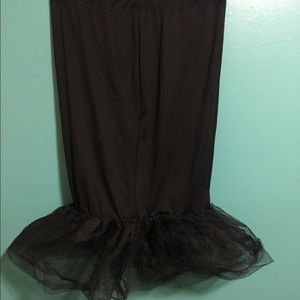 Pencil skirt with tulle flair at the bottom