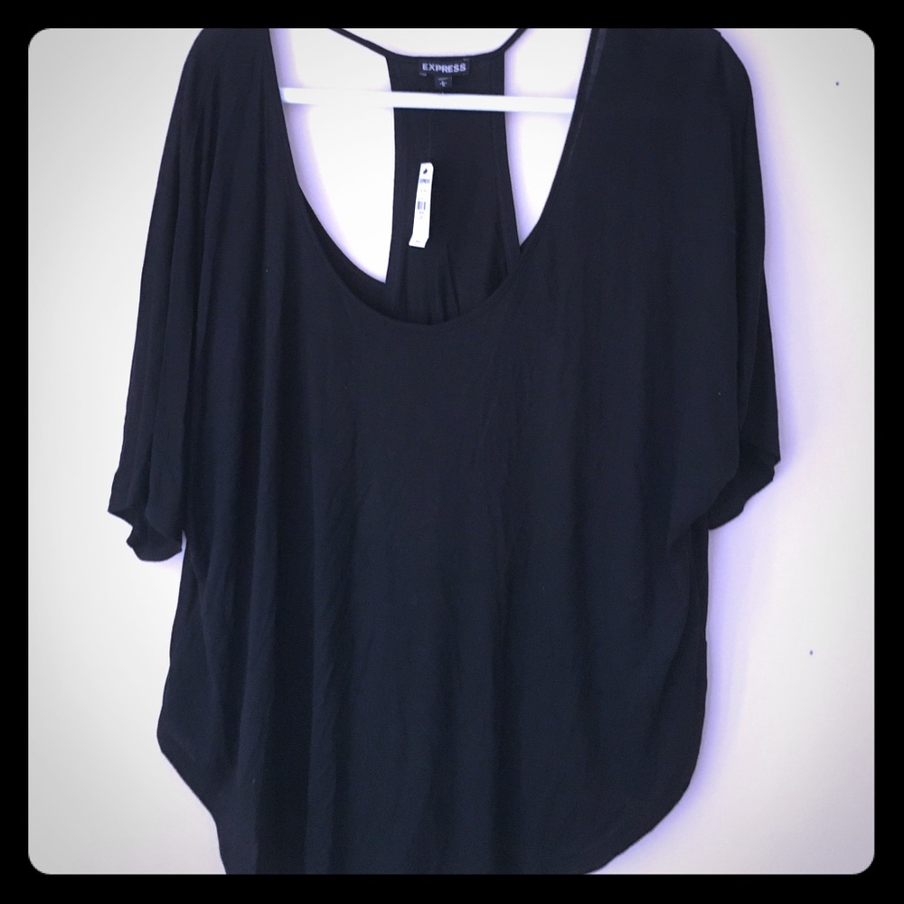 Express NWT black flowy top. Size Large