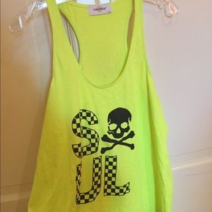 Soul Cycle Neon Skull tank top athletic