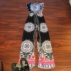 Black printed jumpsuit