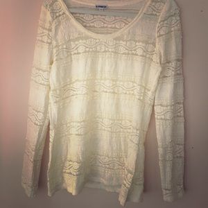 Express size large cream colored lace top