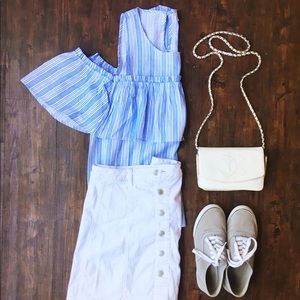 Off the shoulder ruffle top