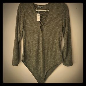 NWT XL Charlotte Russe olive green bodysuit