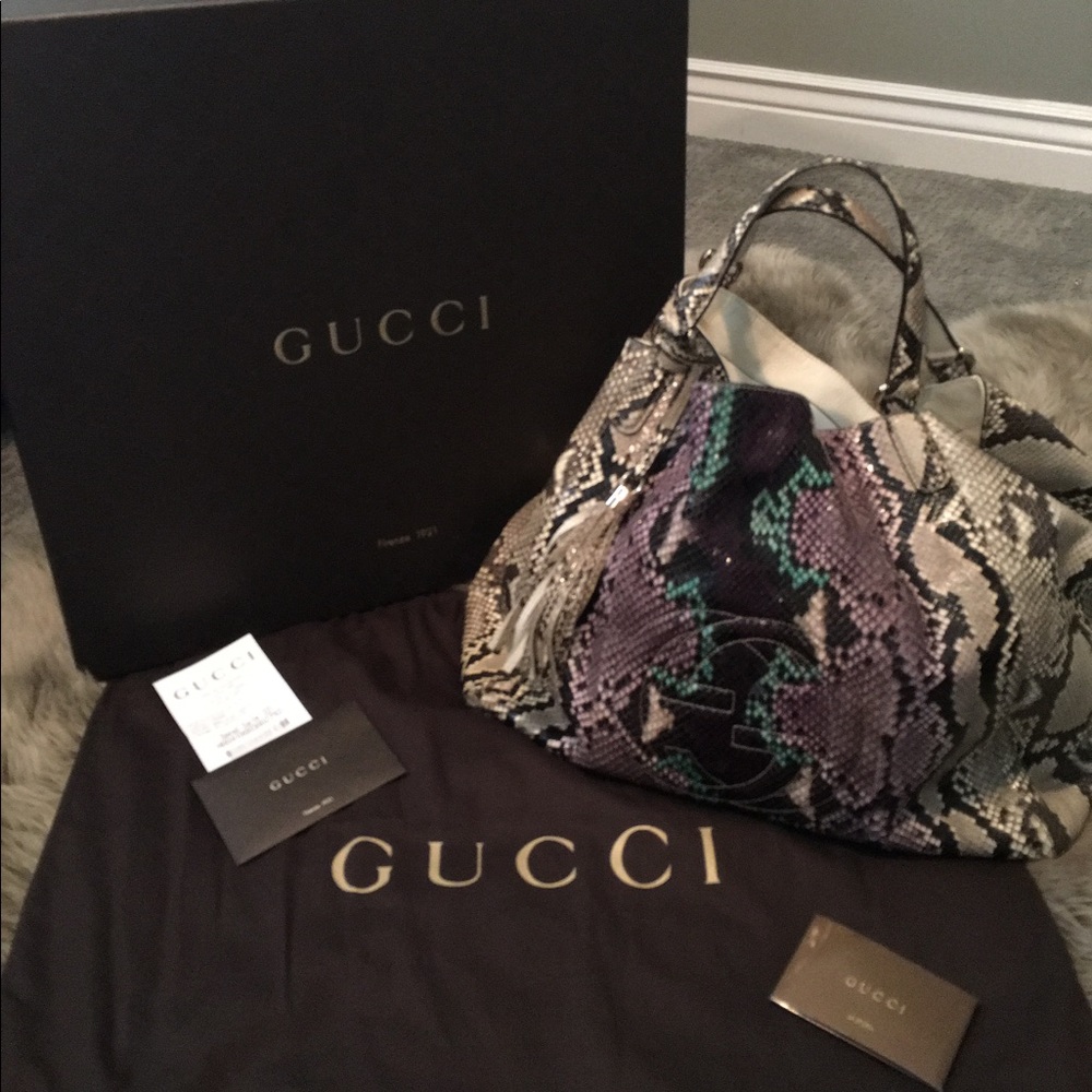 Gucci Soho Large Python Shoulder Bag! - image 2