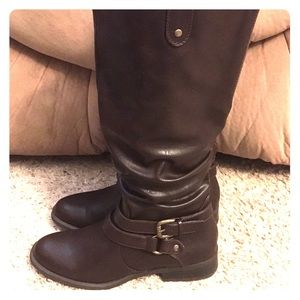 Brown riding boots