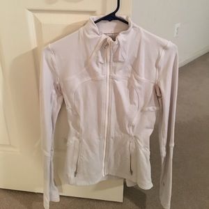 Zip up white jacket
