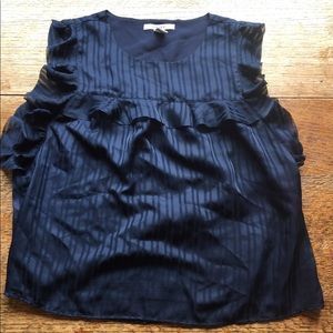 Blue Ruffle Tank Top