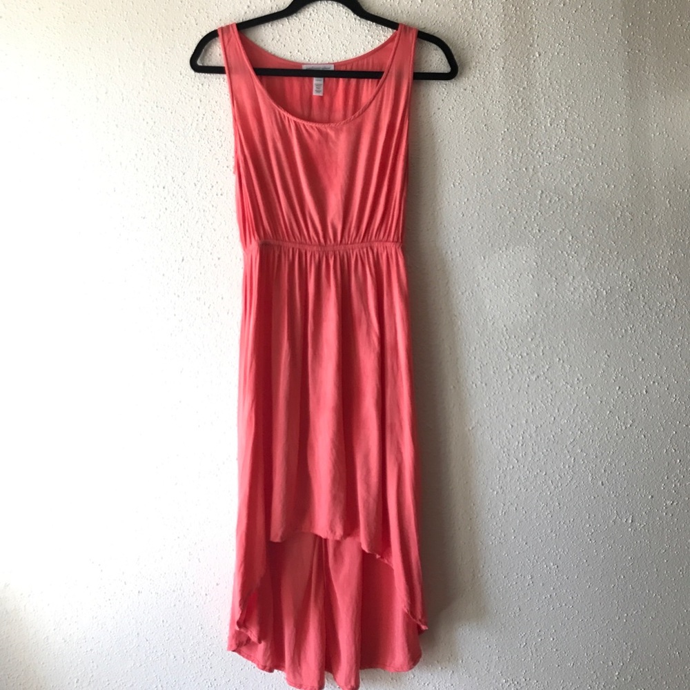 Coral High Low Dress