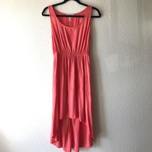 Coral High Low Dress