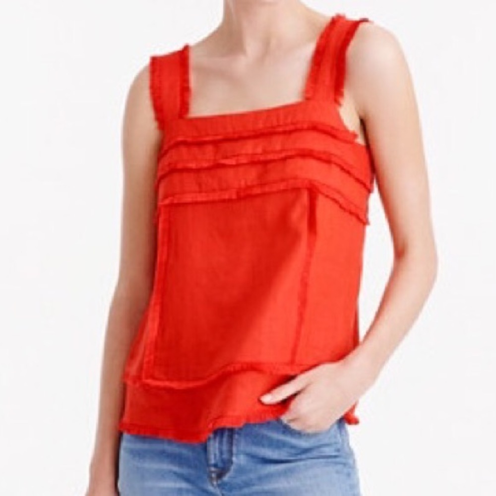 J. Crew linen fringe tank top - never worn!