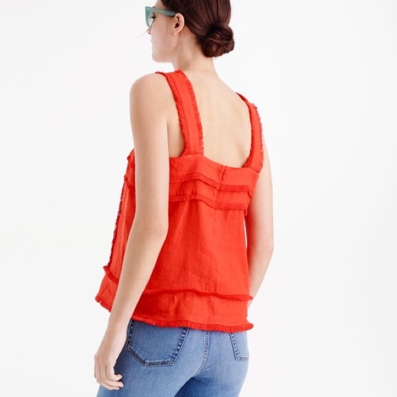 J. Crew linen fringe tank top - never worn! - Picture 2 of 5