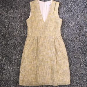 ADAM Lippis Butter Yellow Tweed Fit & Flair Dress