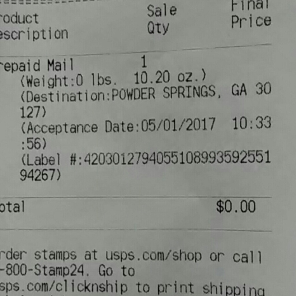 Proof of shipment