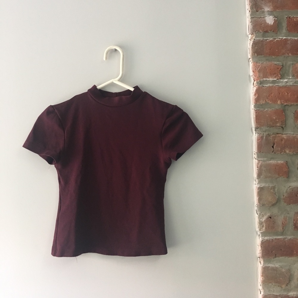 American Apparel Mock neck Tee