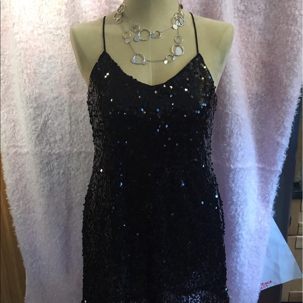 Black sequin party dress