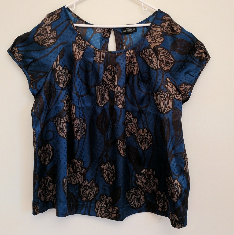 Teal patterned Lane Bryant top