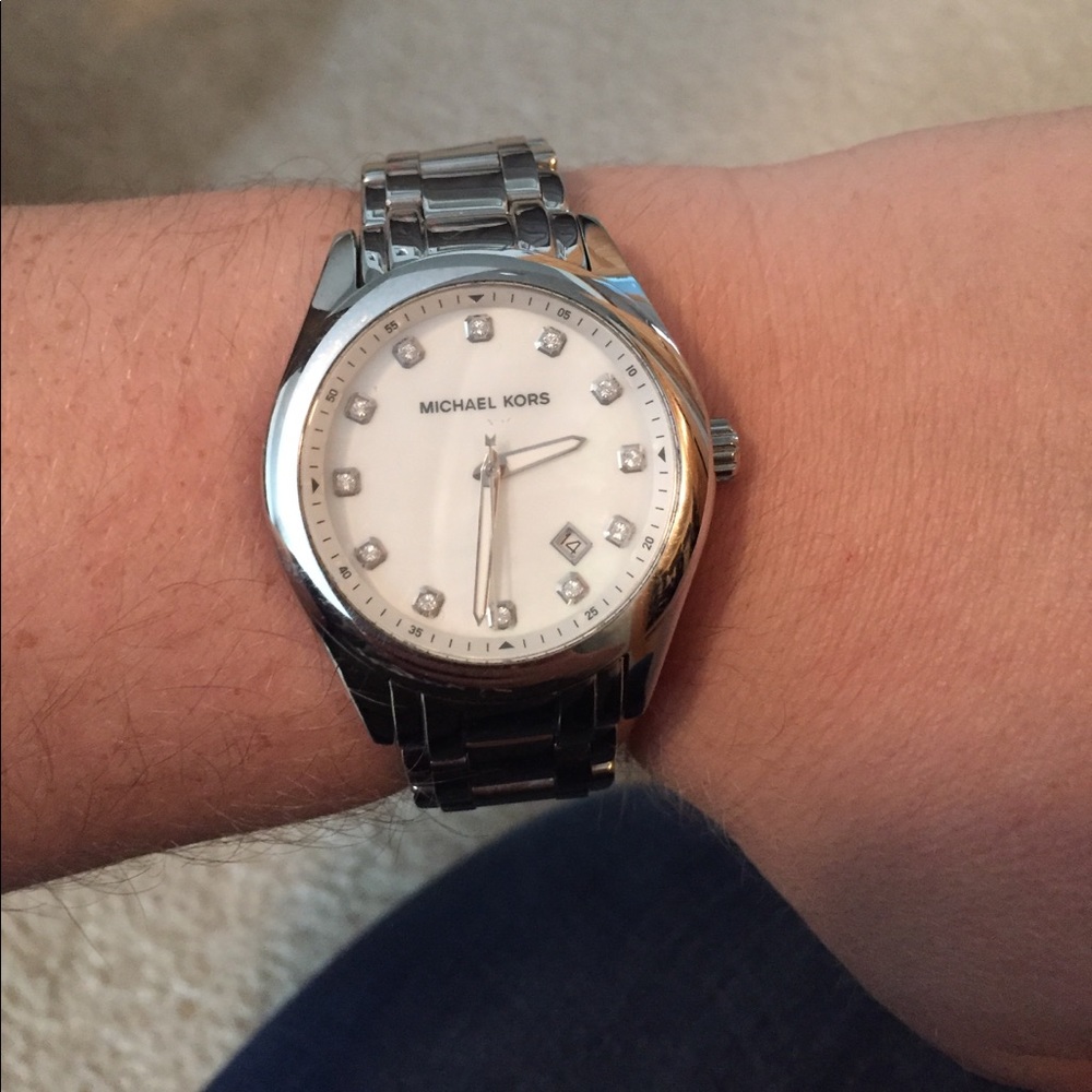 Michael Kors stainless steel watch.