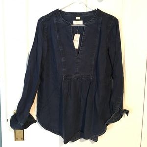 LOFT softened denim chambray tunic
